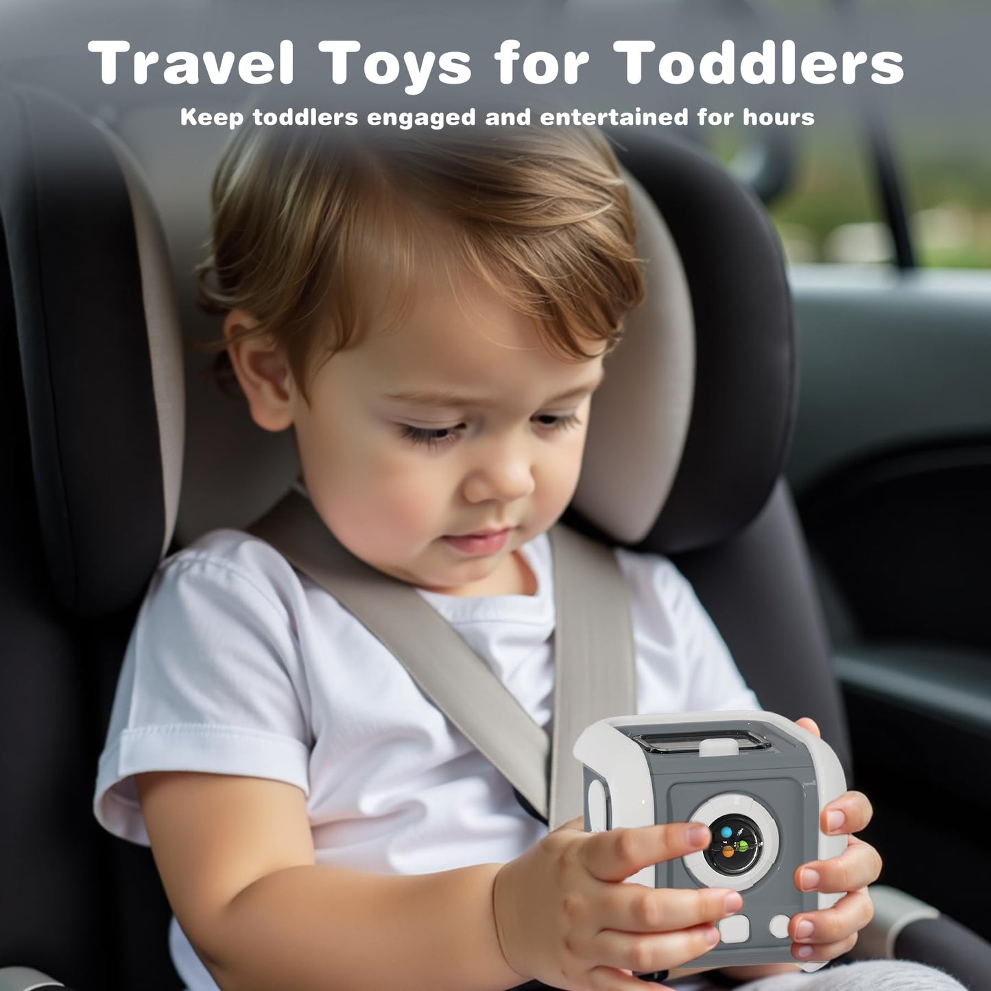 inzerwudi Montessori Toys for 1 Year Old Boy – Sensory Activity Cube & Travel Busy Board