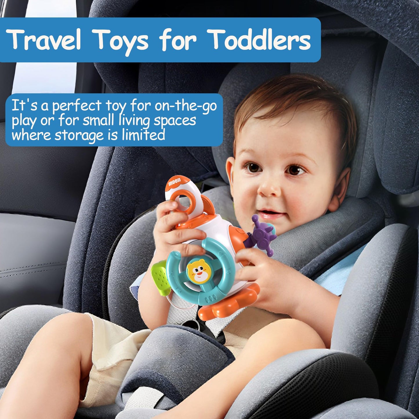 Inzerwudi Montessori Busy Board Cube – Travel Sensory Toy for Toddlers 1-3