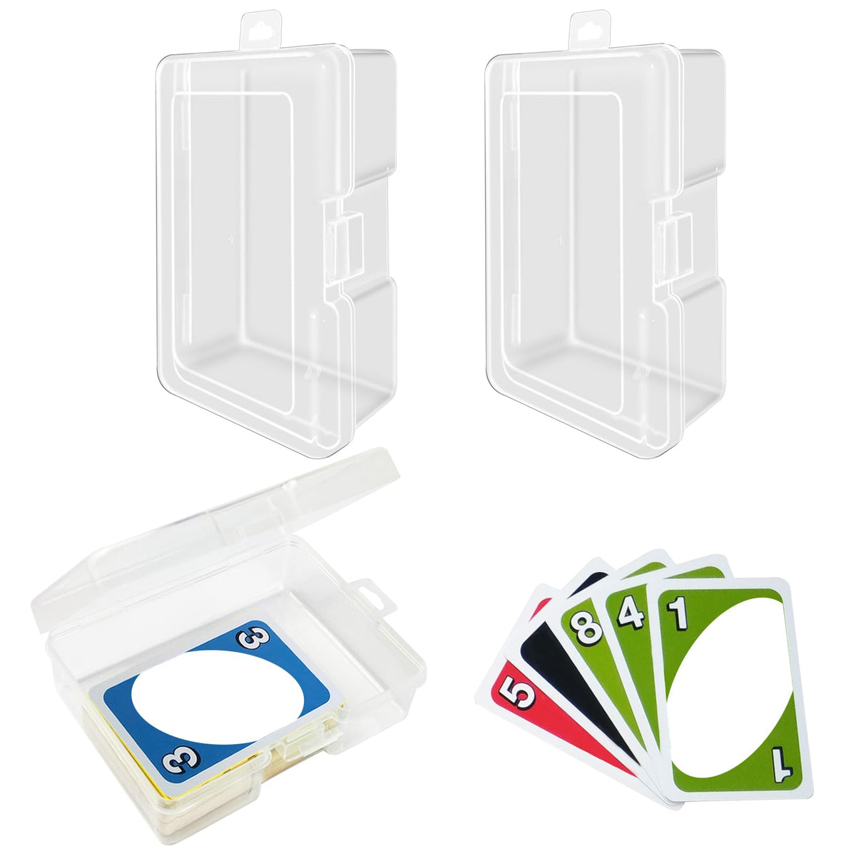 IOKUKI 3PCS Card Storage Box – UNO 112PCS High Capacity Card Case (No Cards)