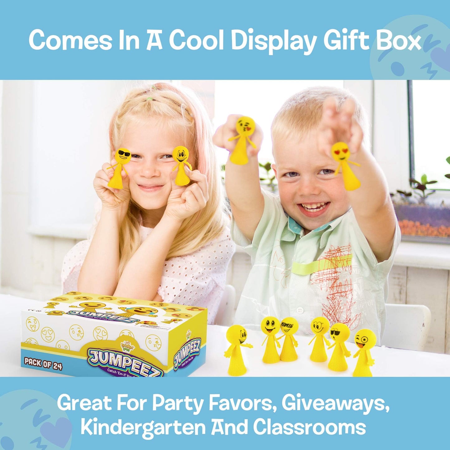 IPIDIPI TOYS Jumpeez Emoji Rocket Poppers – 24-Pack Jumping Popper Toys for Kids