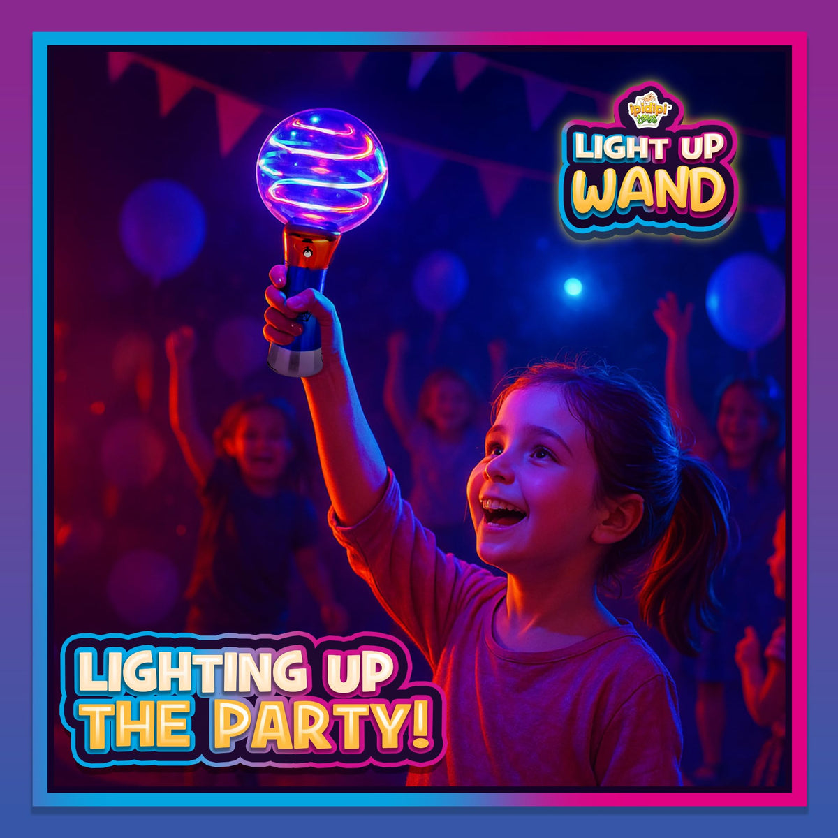 IPIDIPI TOYS Spinning Light Up LED Magic Wand – Pair, 7.5 Inches, Gift Box & Party Favors