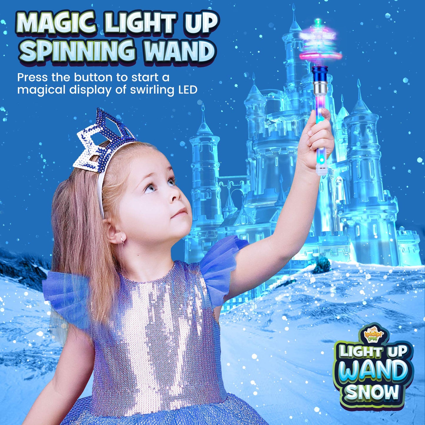IPIDIPI TOYS Snowflake Wand – Light Up Magic Wand for Kids, Pack of 2, Gift-Ready