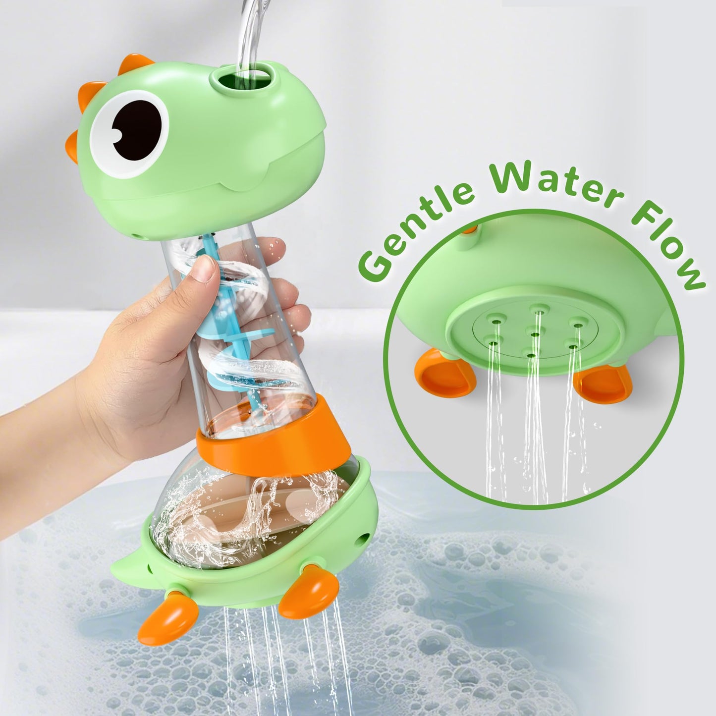 iPlay iLearn Baby Bath Toy Set – Rechargeable Turtle Sprinkler & 5 Rings for Toddlers
