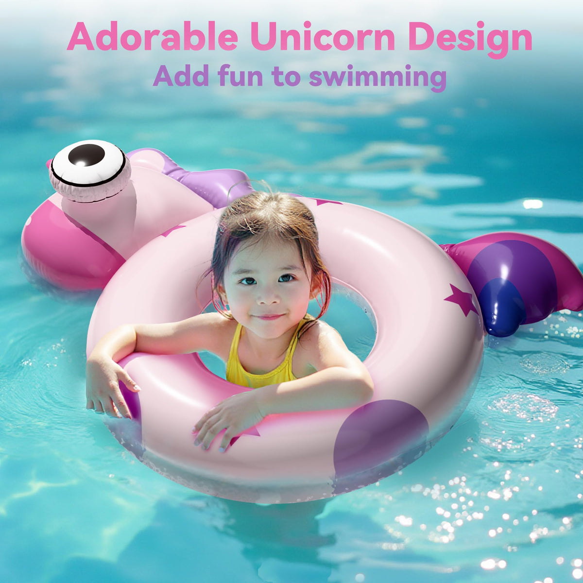 iPlay Pool Wave Kids Swim Ring – Unicorn Inflatable Float for Ages 3-10 | Pool & Beach Toy