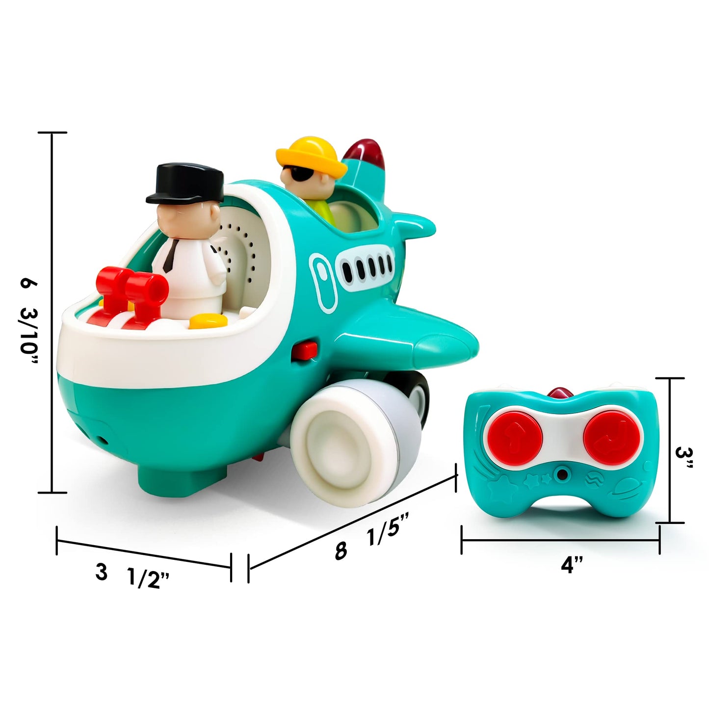 iPlay iLearn Baby Airplane Toy - Remote-Control Plane with Lights & Sounds for Toddlers 2-4