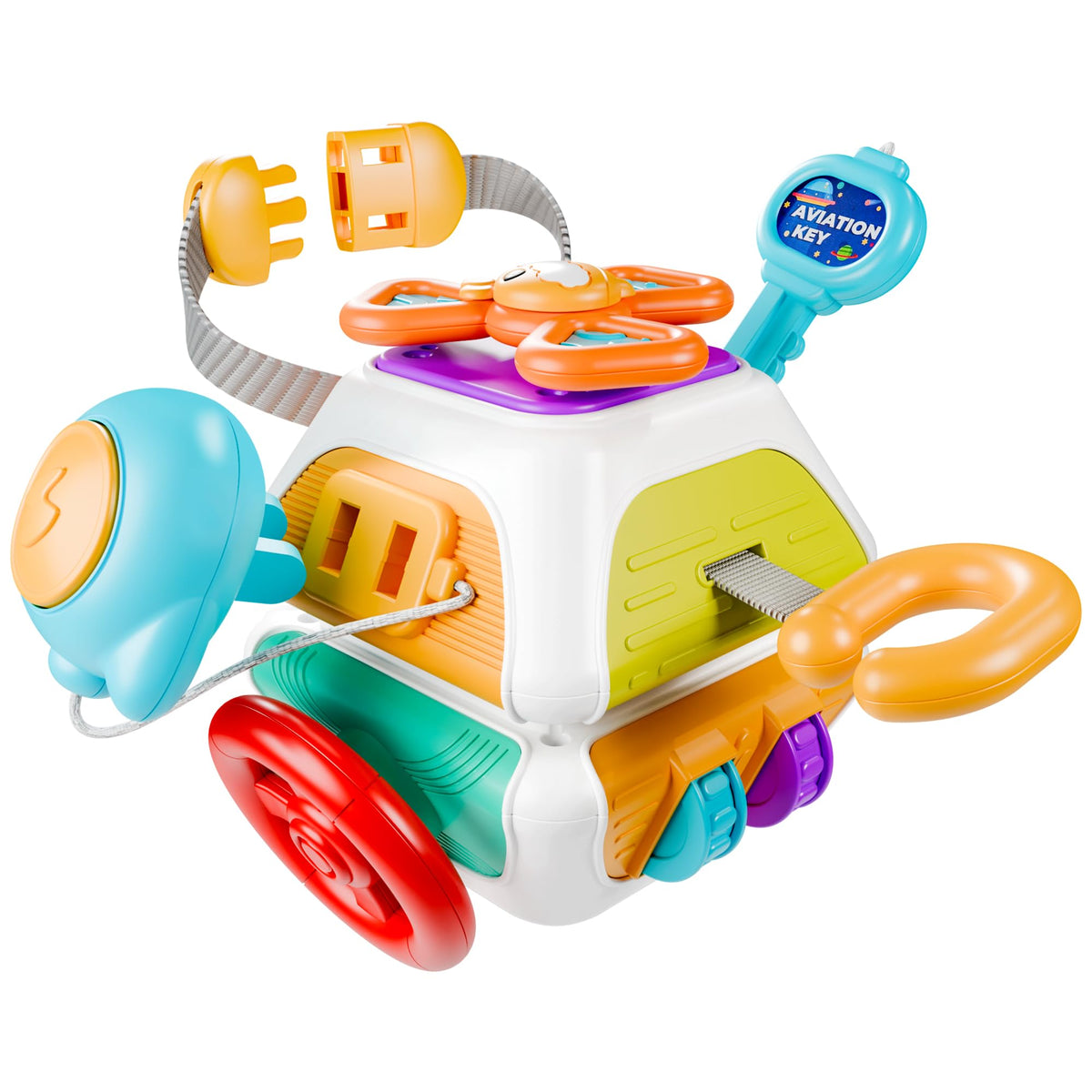 iPlay iLearn 10-in-1 Busy Board Cube – Montessori Sensory Toy for Babies & Toddlers