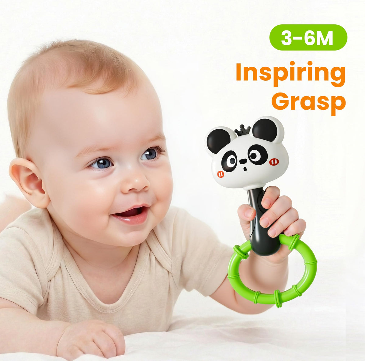iPlay iLearn Baby Maracas Rattle Set — Infant Animal Shaker Toys for 0–18 Months