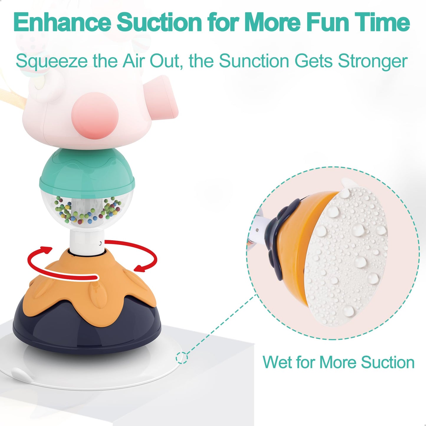 iPlay iLearn Baby Rattles Set – Suction High Chair Toys for 6–24 Months