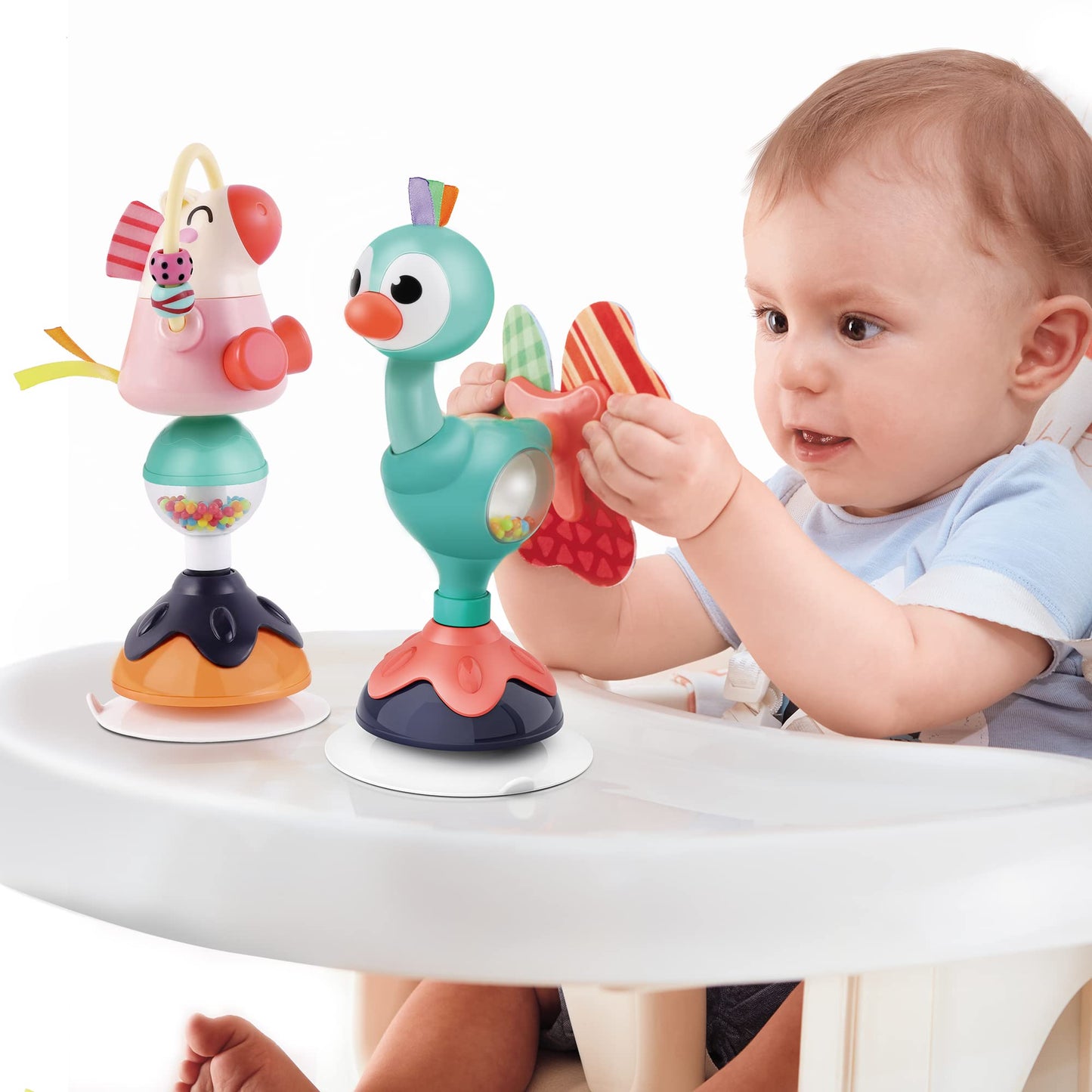 iPlay iLearn Baby Rattles Set – Suction High Chair Toys for 6–24 Months