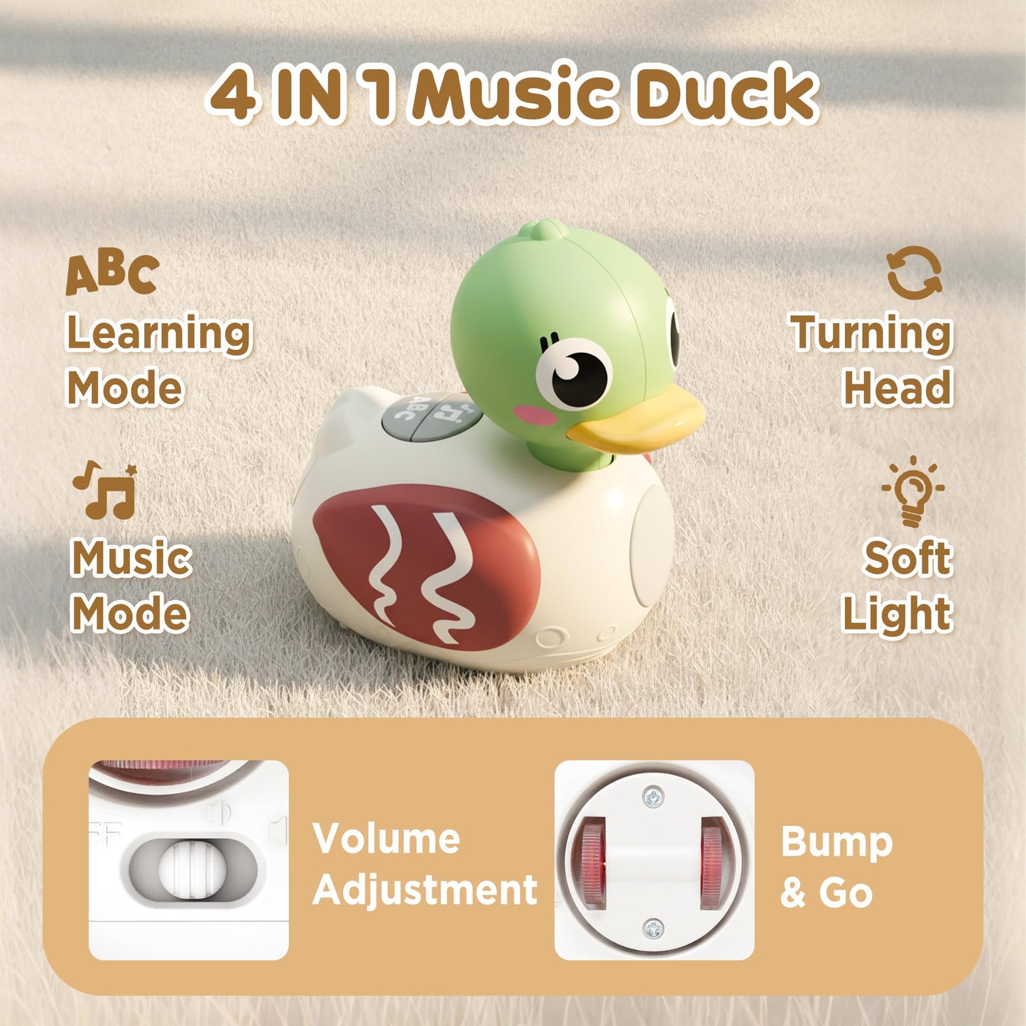 iPlay iLearn Baby Musical Duck Toy – 2-in-1 Learning & Music for 6-12 Months