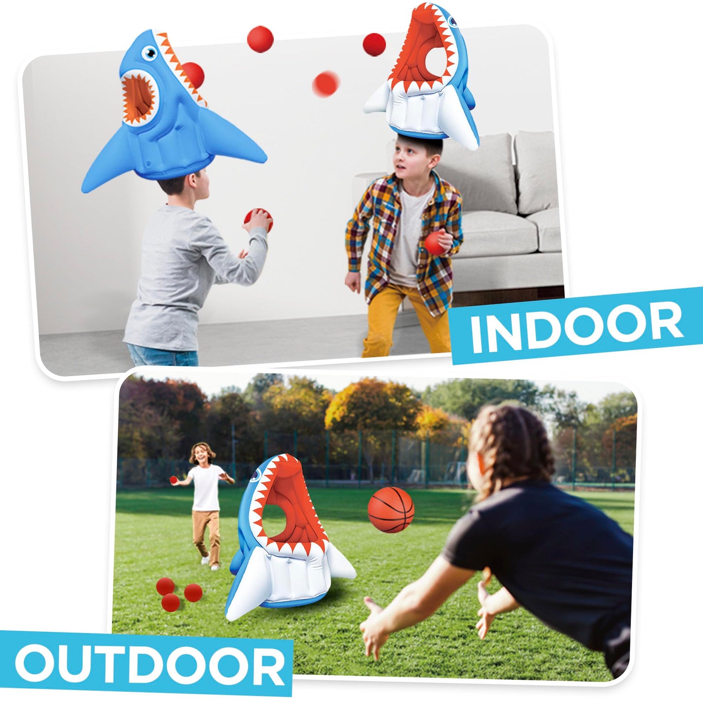 iPlay iLearn Kids Shark Pool Toy — 3-in-1 Inflatable Pool Game