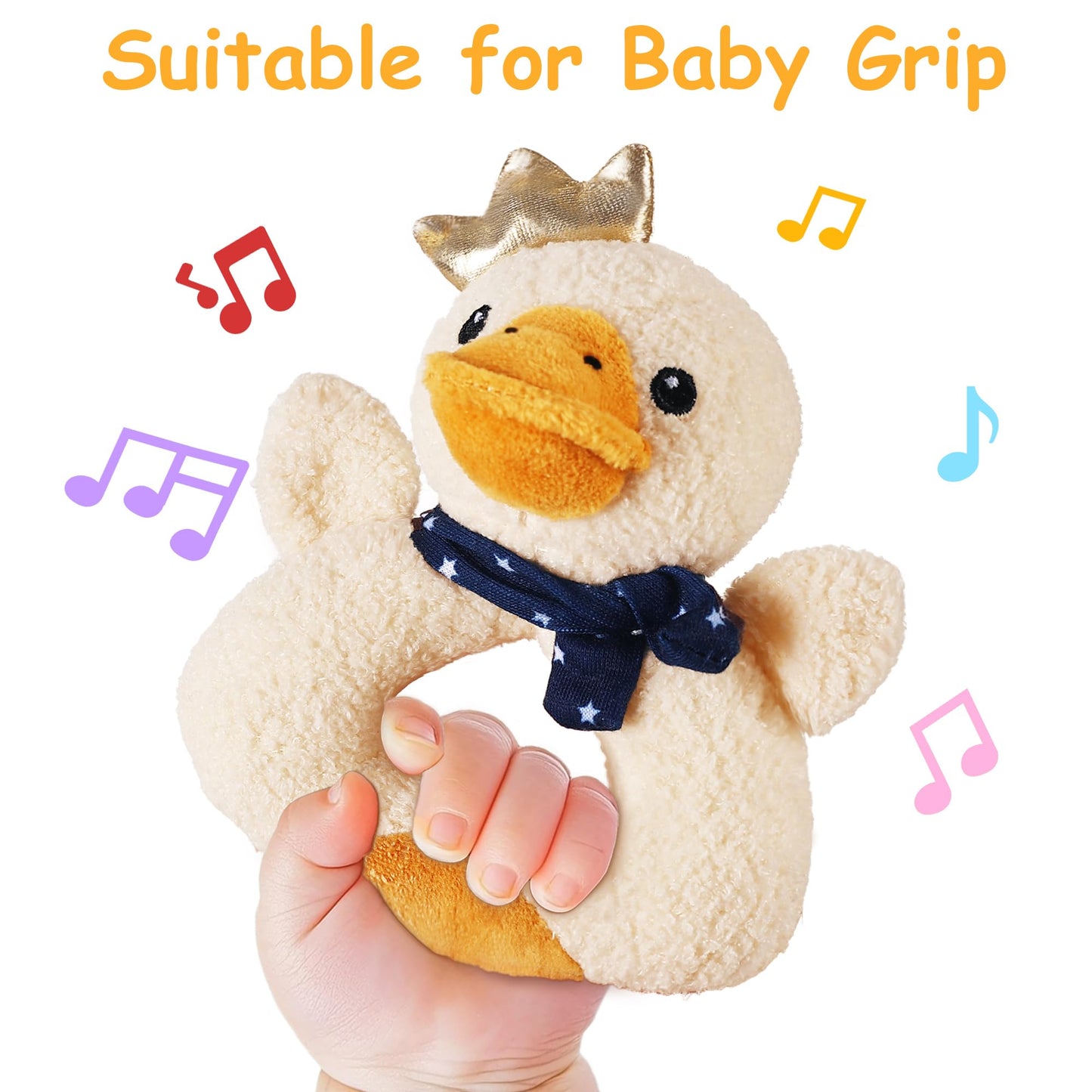 iPlay iLearn Farm Baby Rattle Set – Soft Plush Toys for 3+ Months
