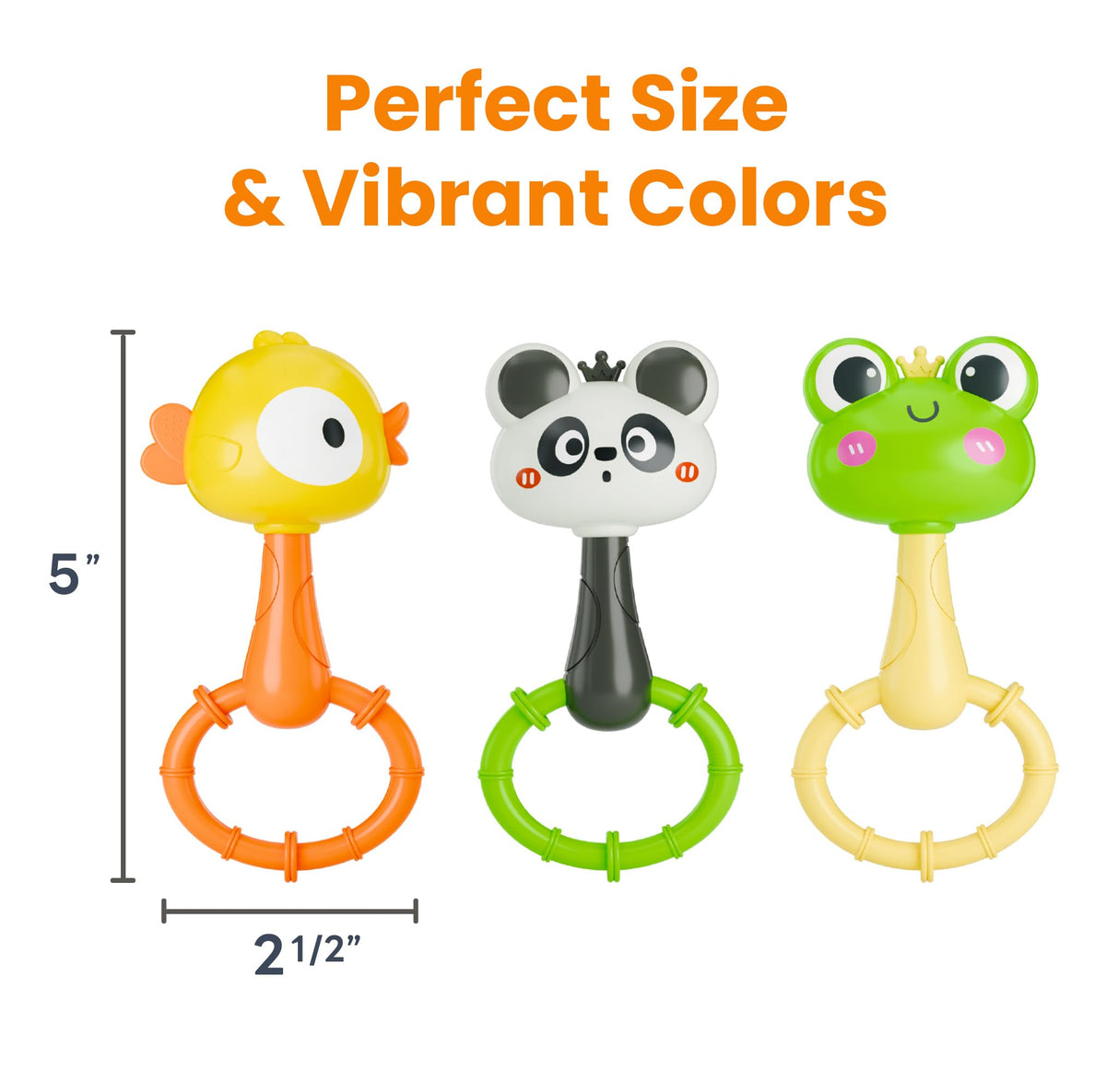 iPlay iLearn Baby Maracas Rattle Set — Infant Animal Shaker Toys for 0–18 Months