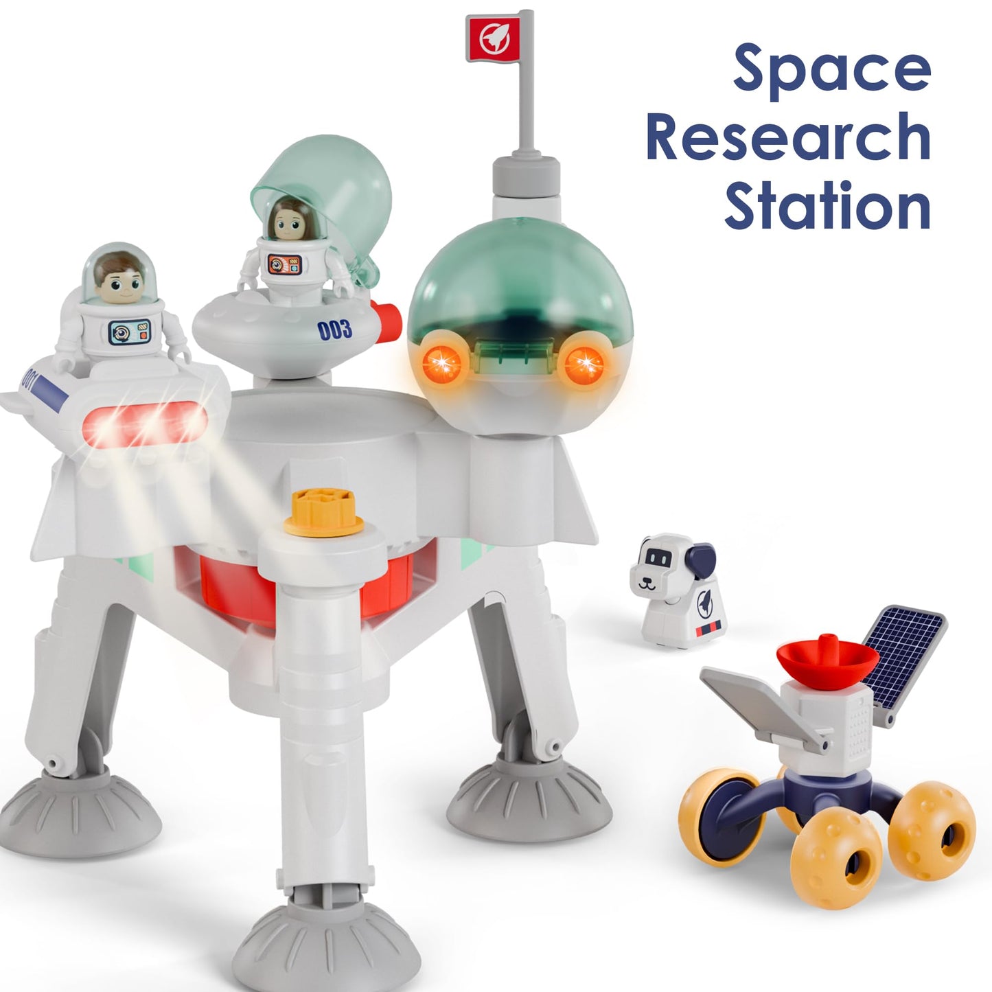 iPlay iLearn Interstellar Space Station Playset – Lunar Module, Satellite Tower, Robot Dog Screwdriver