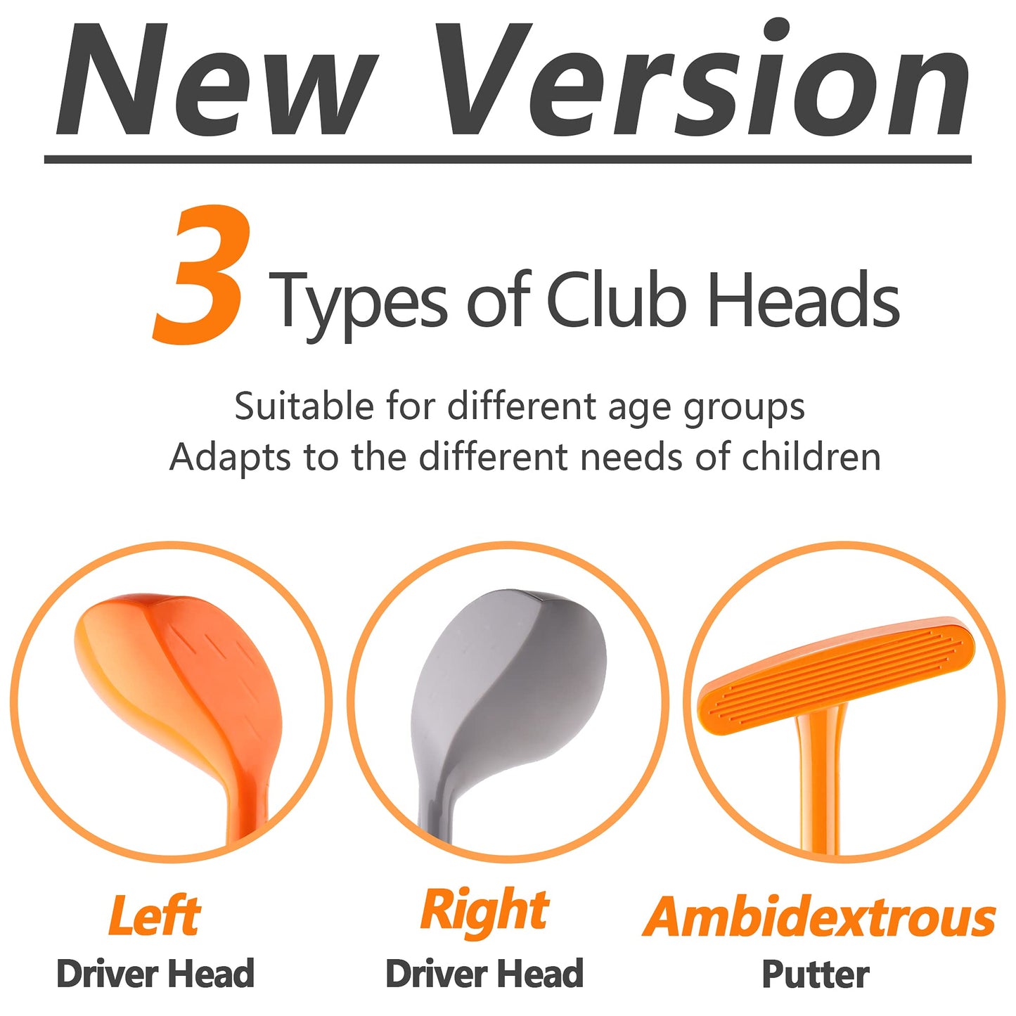 iPlay iLearn Kids Golf Set with Left & Right Club Heads – Outdoor Toy for Ages 3-5