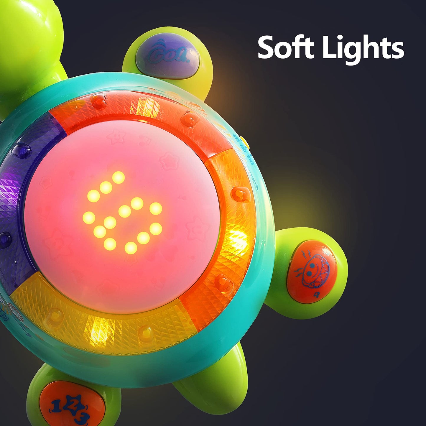 iPlay iLearn Baby Musical Turtle Toy – Spanish-English Bilingual Learning for Toddlers | Light & Sound