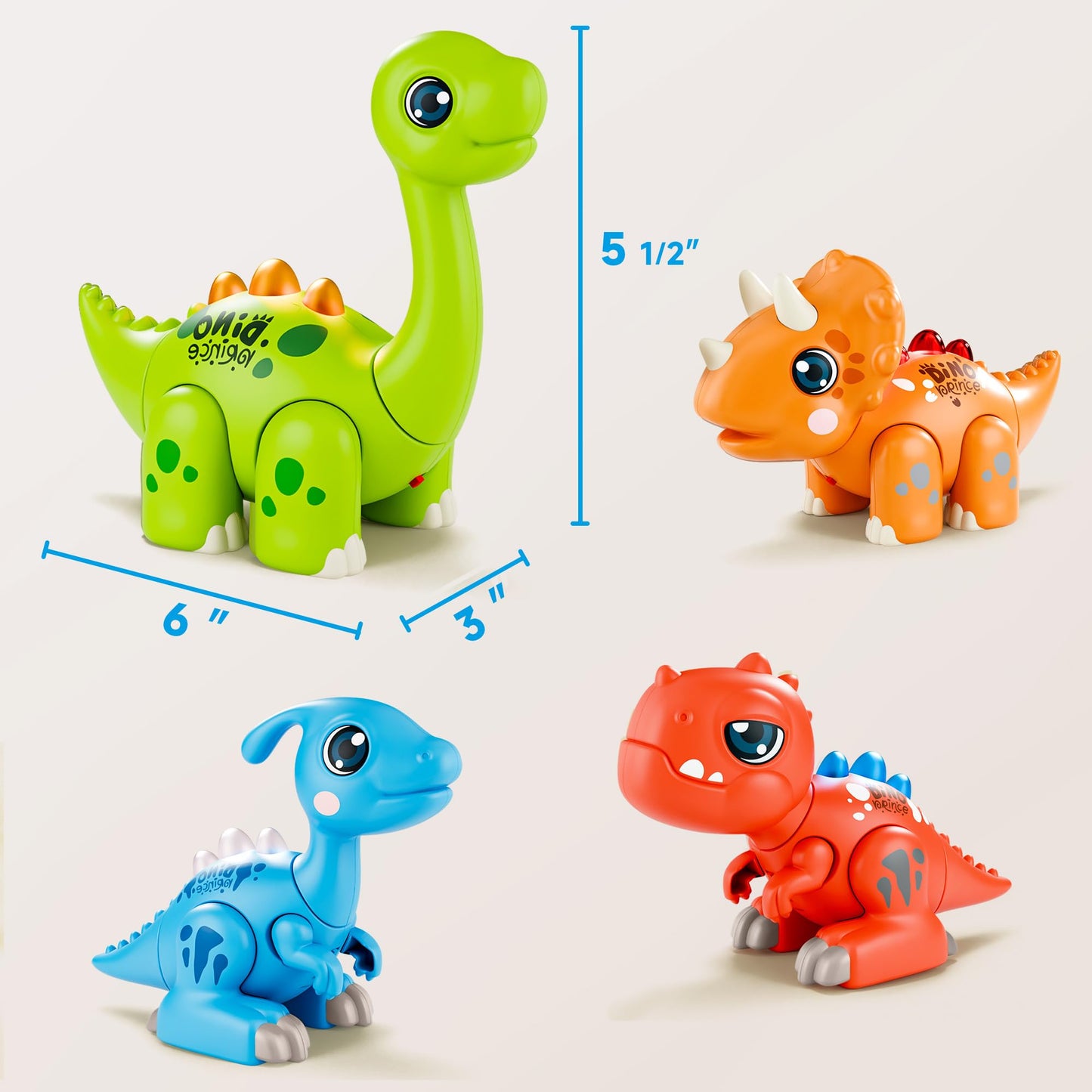 iPlay iLearn Toddler Dinosaur Toy – Easy Take Apart Dino Building Set with Lights & Roars
