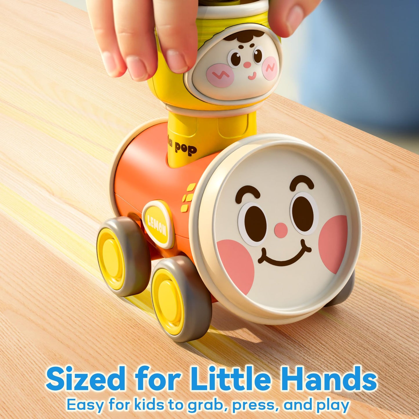 iPlay iLearn Press to Go Car Toys Set for Toddlers 1-3 | Friction Racing Cars