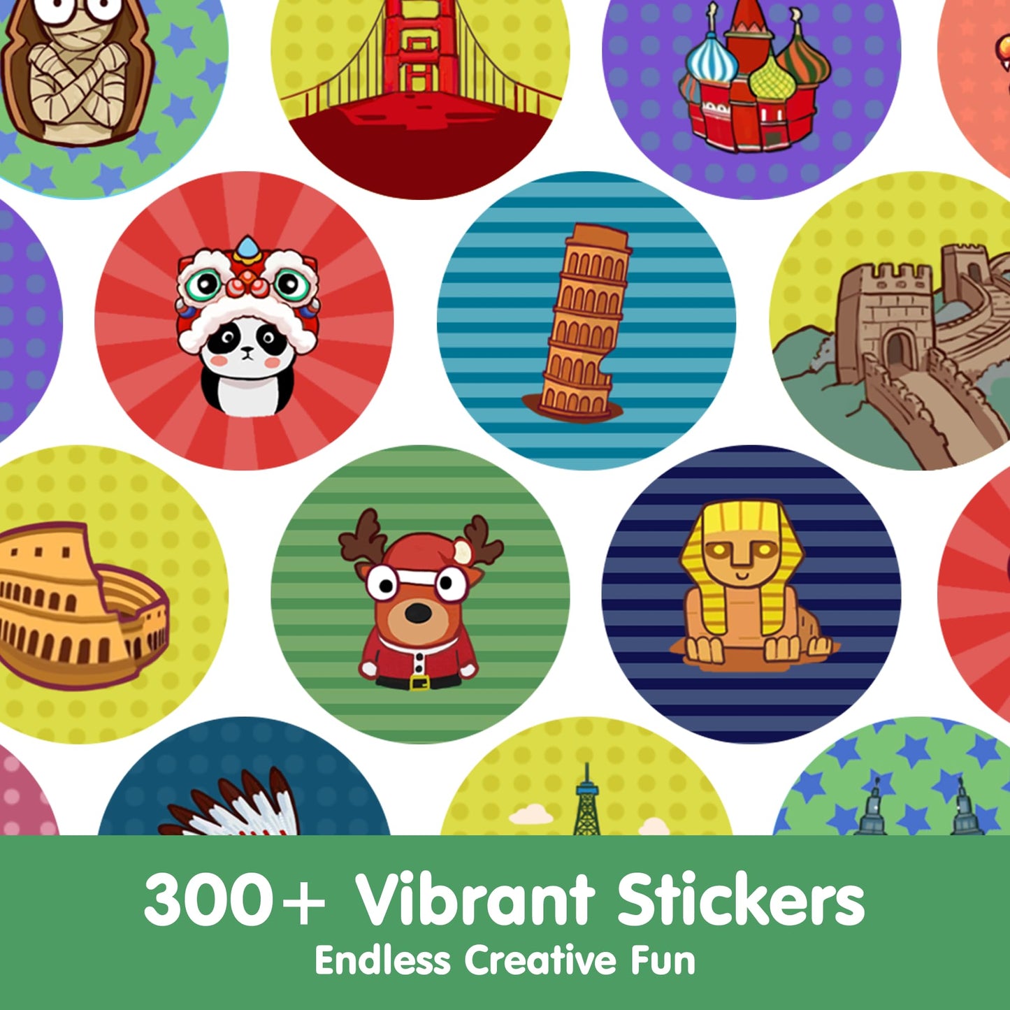 iPlay iLearn Lady Libert Sticker Set – 400+ Stickers & 18-Page Activity Book