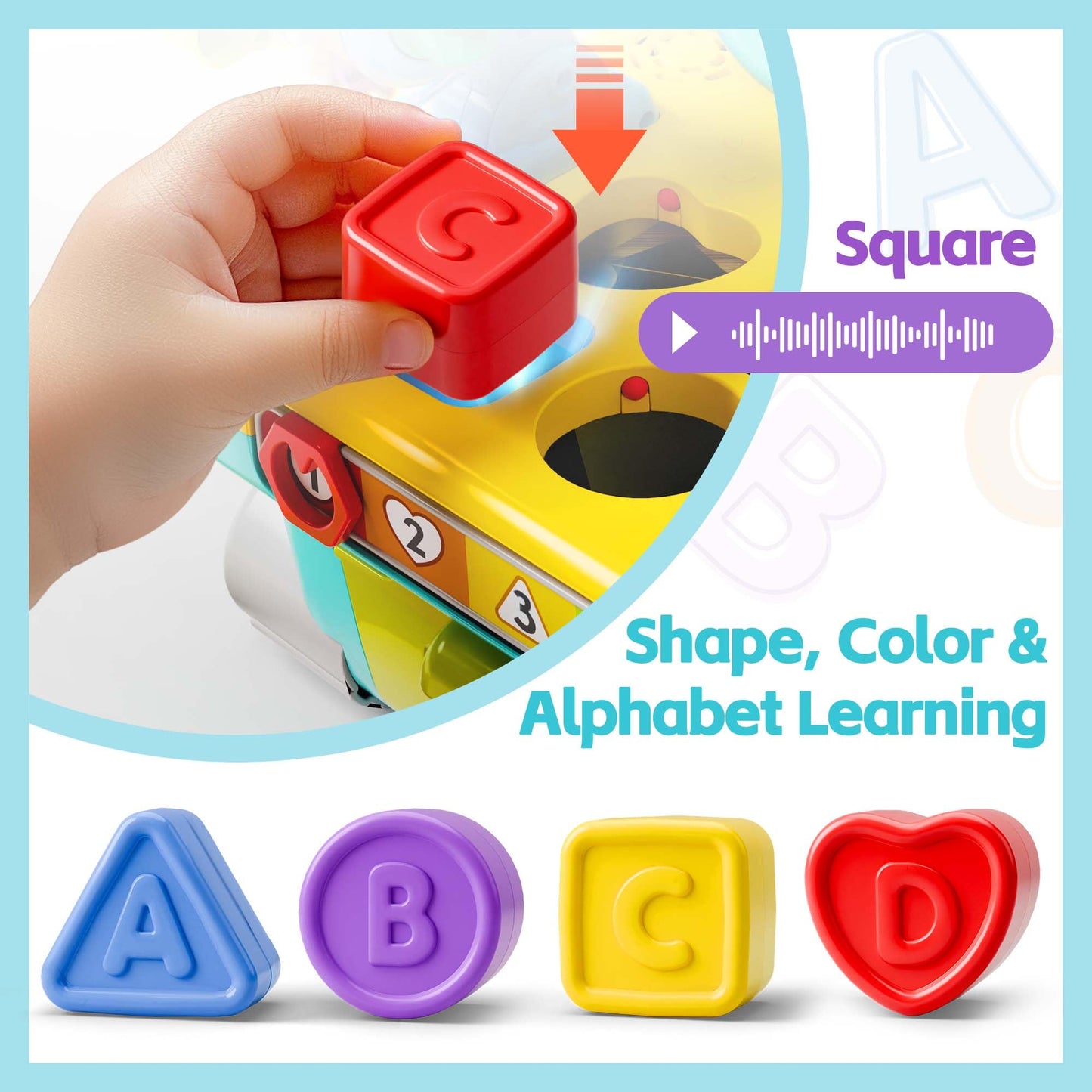 iPlay iLearn Toddler Musical Workbench Toy - Pretend Tool Set for 12-24 Months