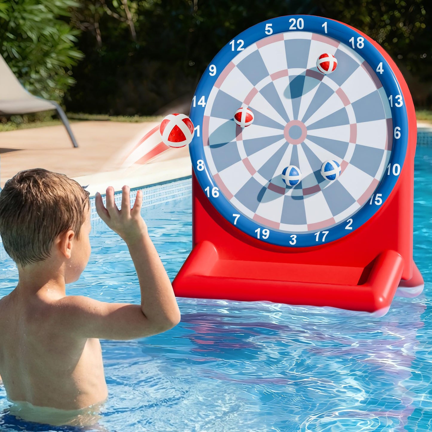 iPlay iLearn Inflatable Dart Board Pool Toy – Fun Water Games for Kids & Teens