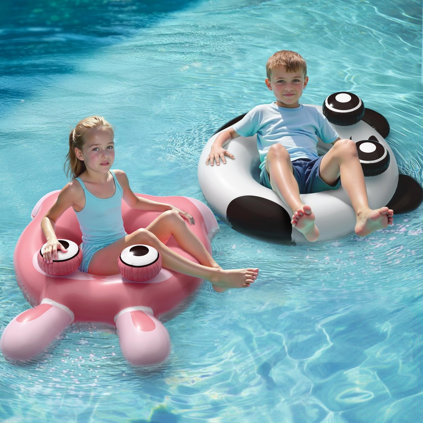 iPlay Pool Wave Kids Swim Ring 2 Pack – Animal Pool Floats for Ages 4–10 | Summer Water Fun