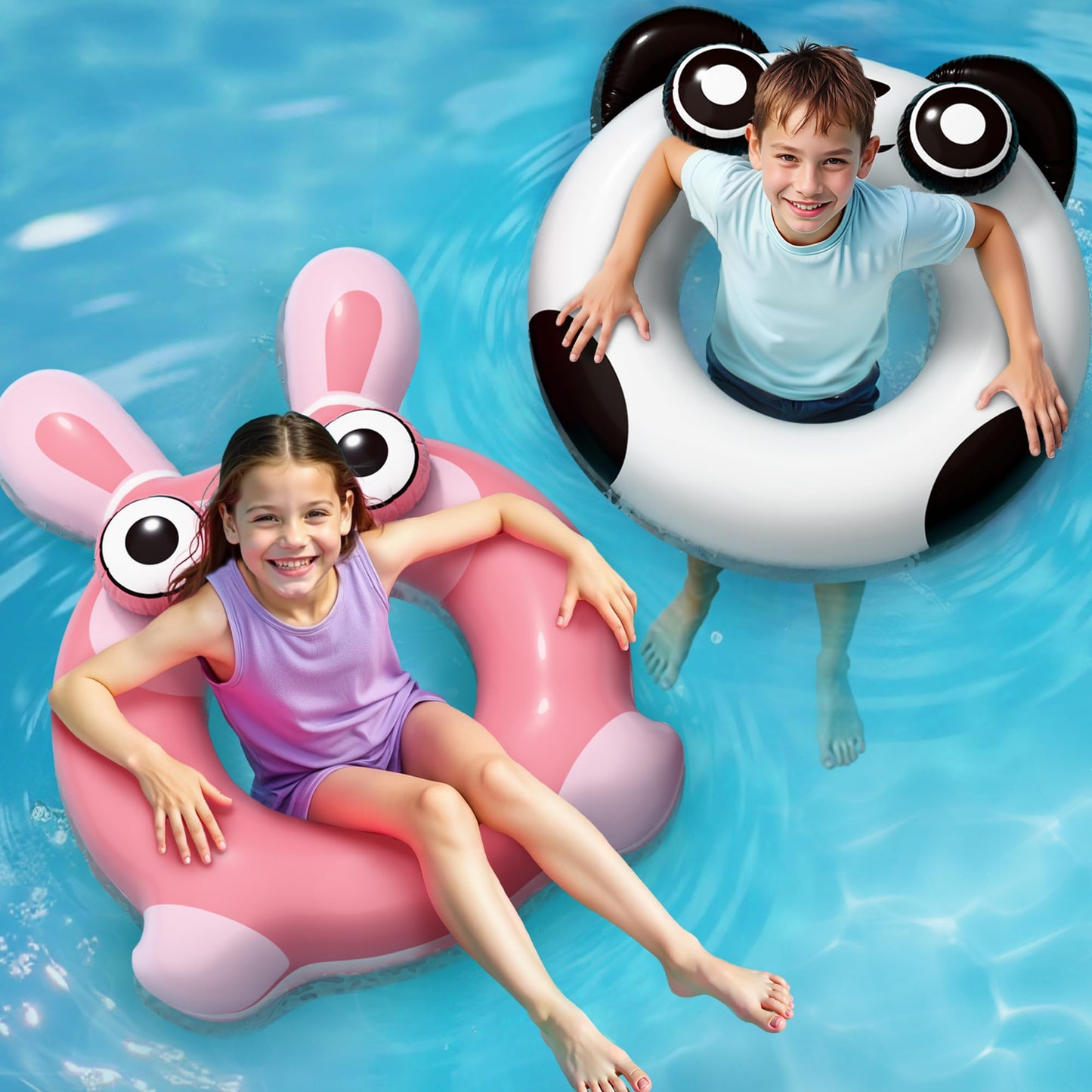 iPlay Pool Wave Kids Swim Ring 2 Pack – Animal Pool Floats for Ages 4–10 | Summer Water Fun