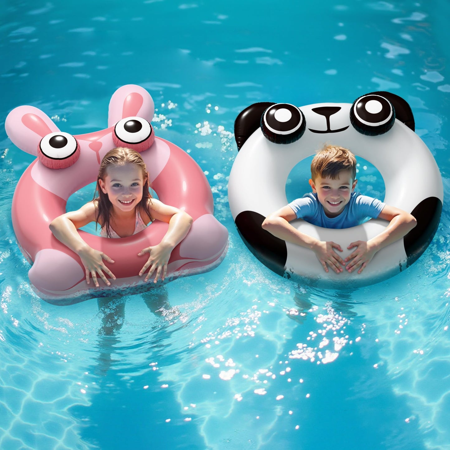 iPlay Pool Wave Kids Swim Ring 2 Pack – Animal Pool Floats for Ages 4–10 | Summer Water Fun