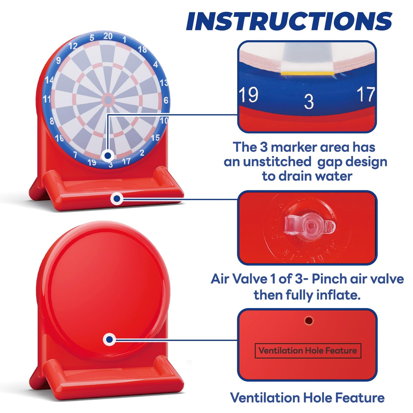 iPlay iLearn Inflatable Dart Board Pool Toy – Fun Water Games for Kids & Teens