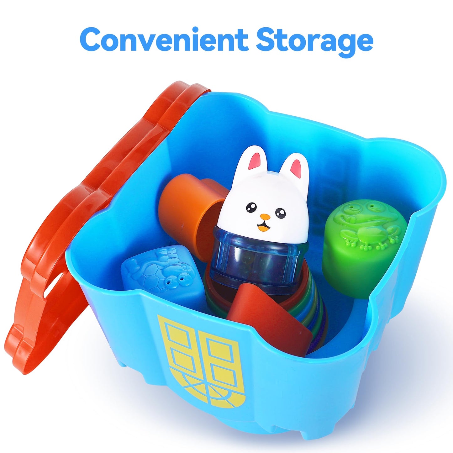 iPlay iLearn Baby Stacking Toys – 18-Piece Nesting Cups & Shape Sorter for 12–36 Months