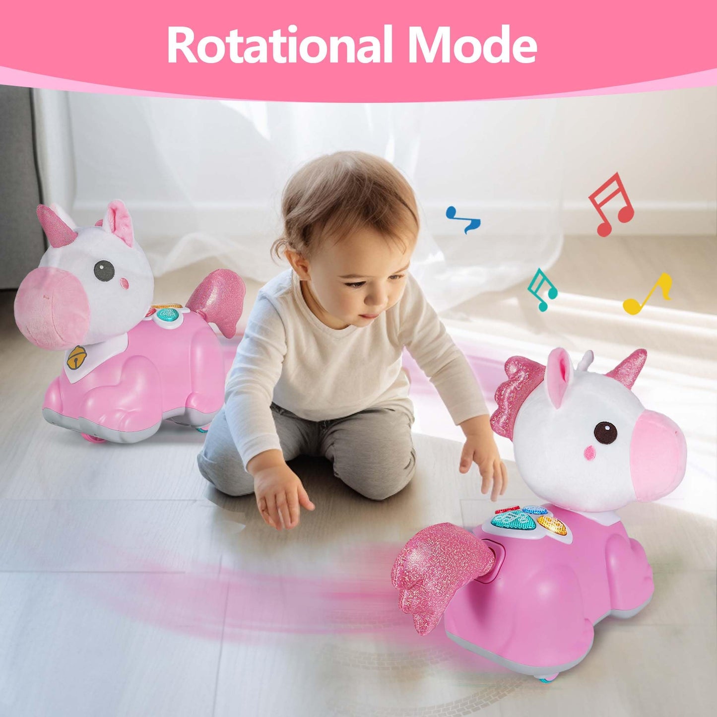 iPlay iLearn Unicorn Baby Musical Toy — Crawling & Tummy Time Fun for 0-2 Years