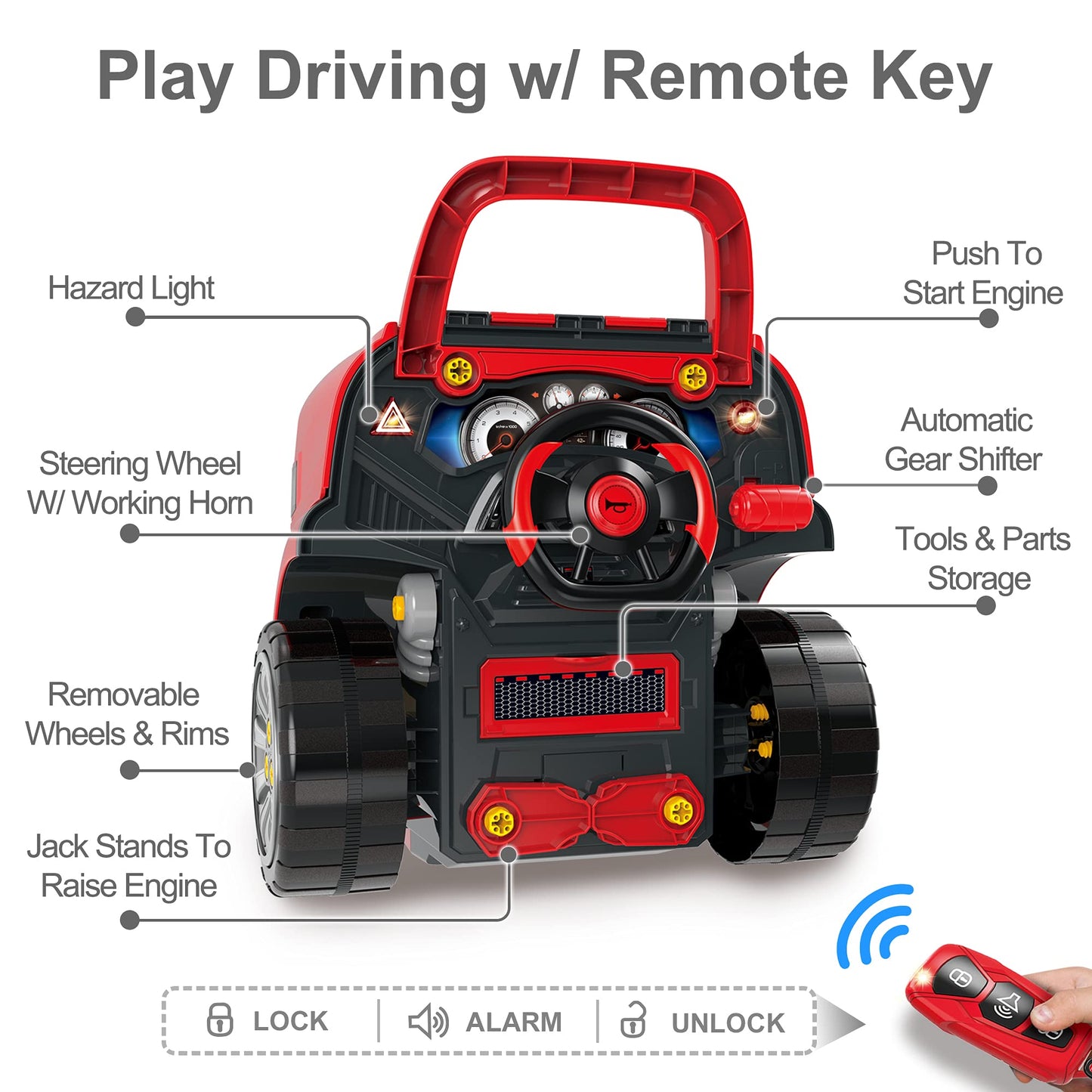 iPlay iLearn Large Truck Engine Toy – Kids Mechanic Repair Set for 3-5 Year Olds | Take-Apart Vehicle Play