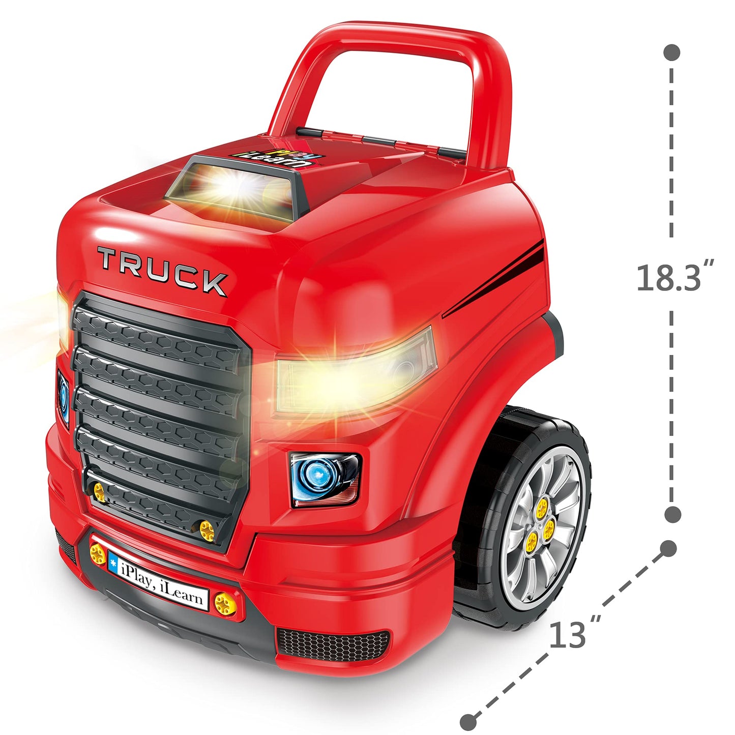 iPlay iLearn Large Truck Engine Toy – Kids Mechanic Repair Set for 3-5 Year Olds | Take-Apart Vehicle Play