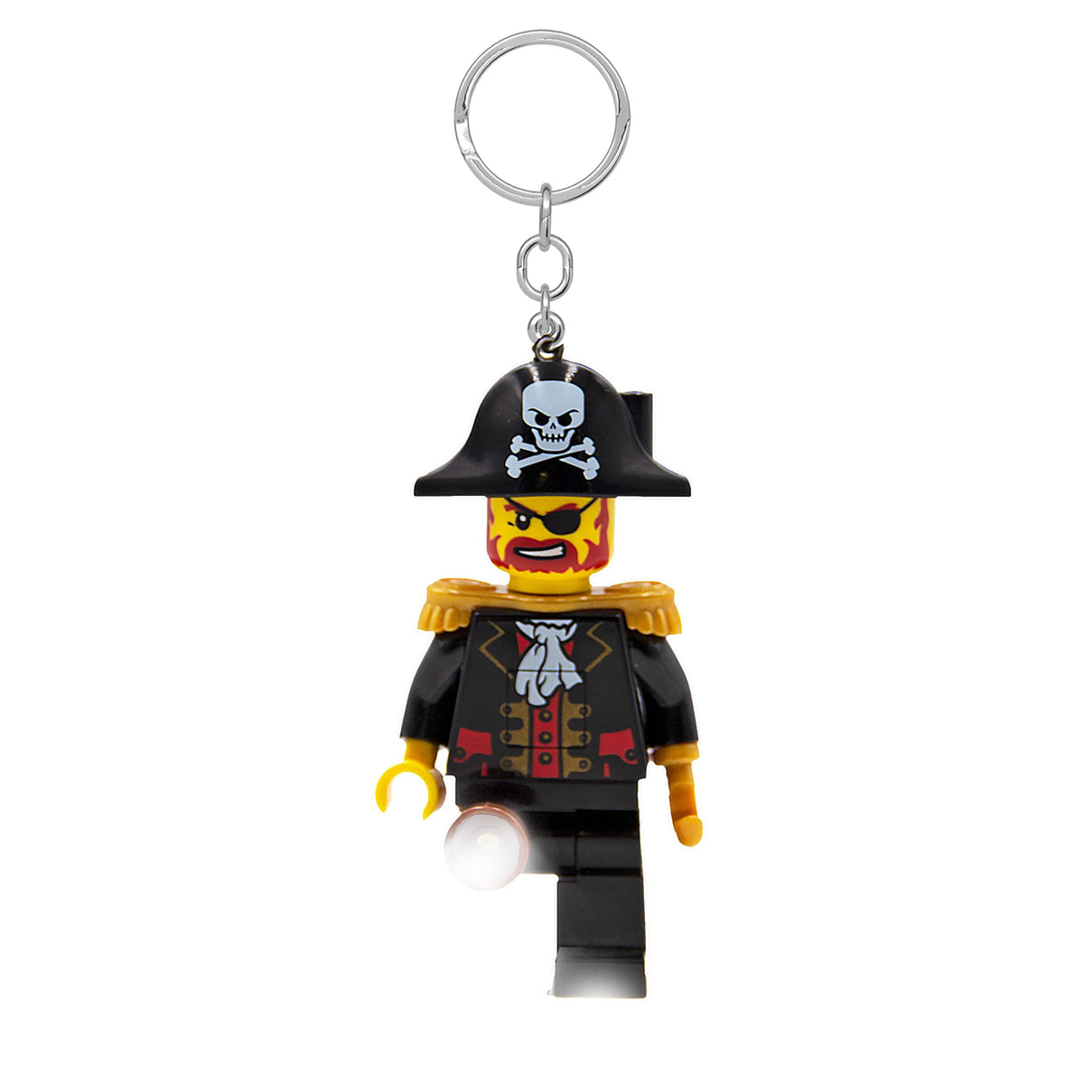IQ LEGO Captain Brickbeard Keychain Light – 3-Inch Posable LED Minifigure
