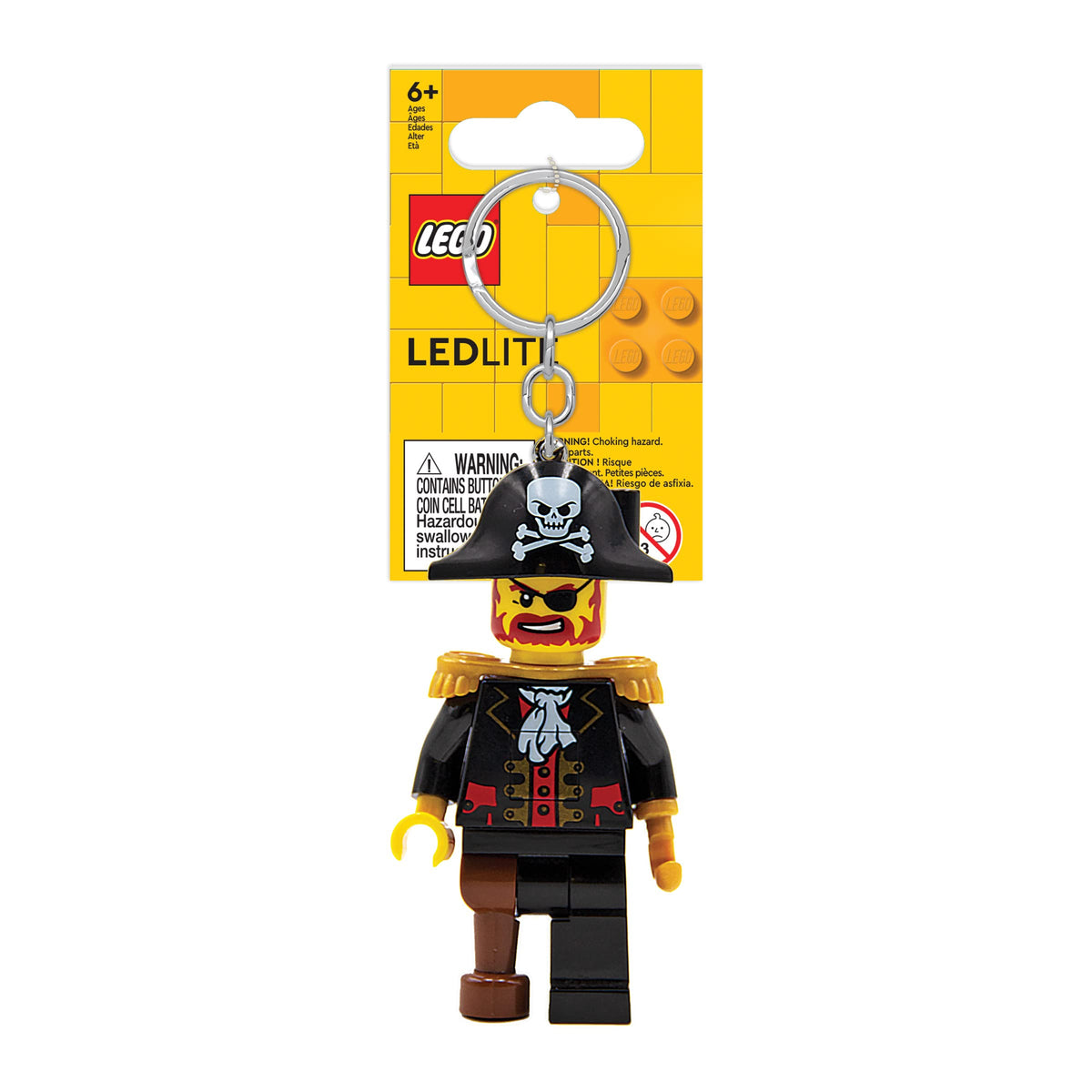 IQ LEGO Captain Brickbeard Keychain Light – 3-Inch Posable LED Minifigure