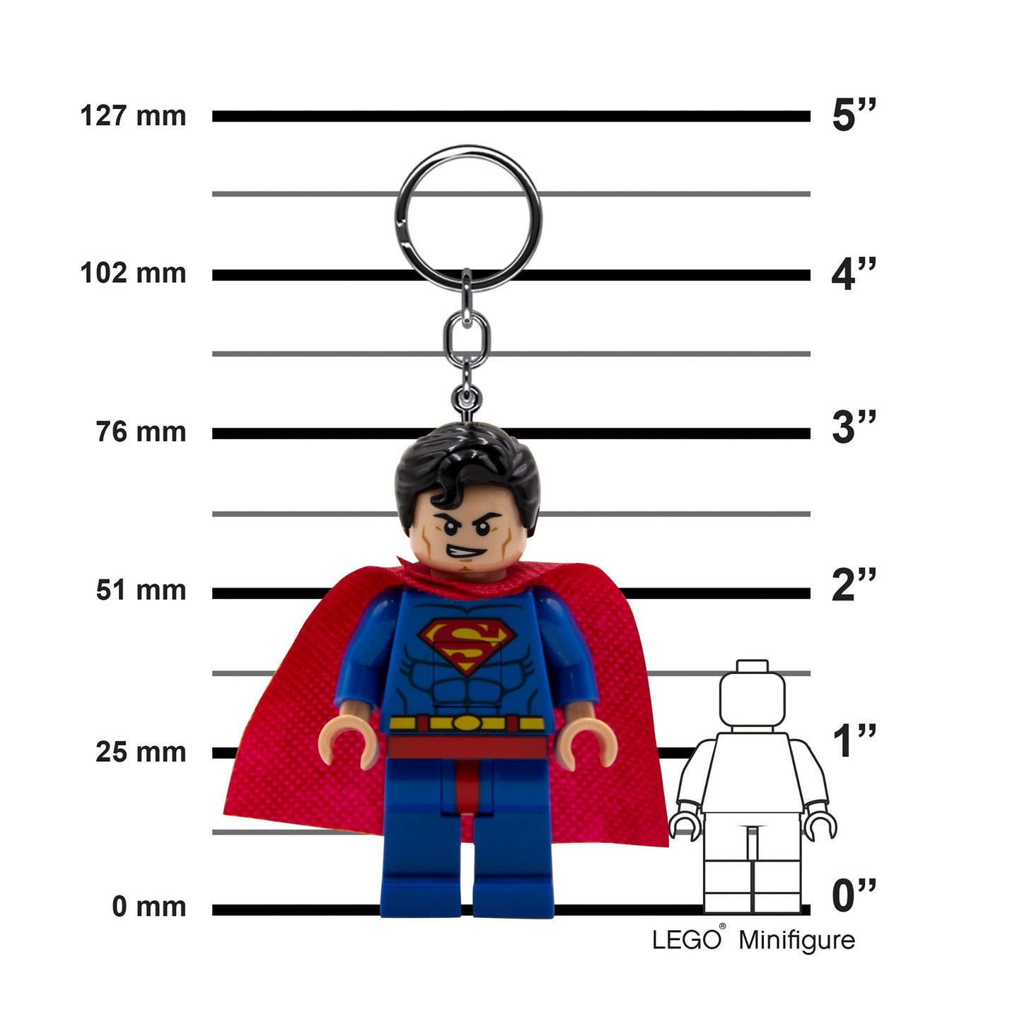 IQ LEGO DC Superman Keychain Light – 3-Inch LED Posable Figure (KE39H)