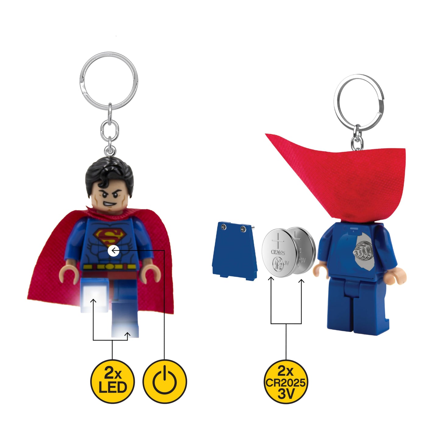 IQ LEGO DC Superman Keychain Light – 3-Inch LED Posable Figure (KE39H)