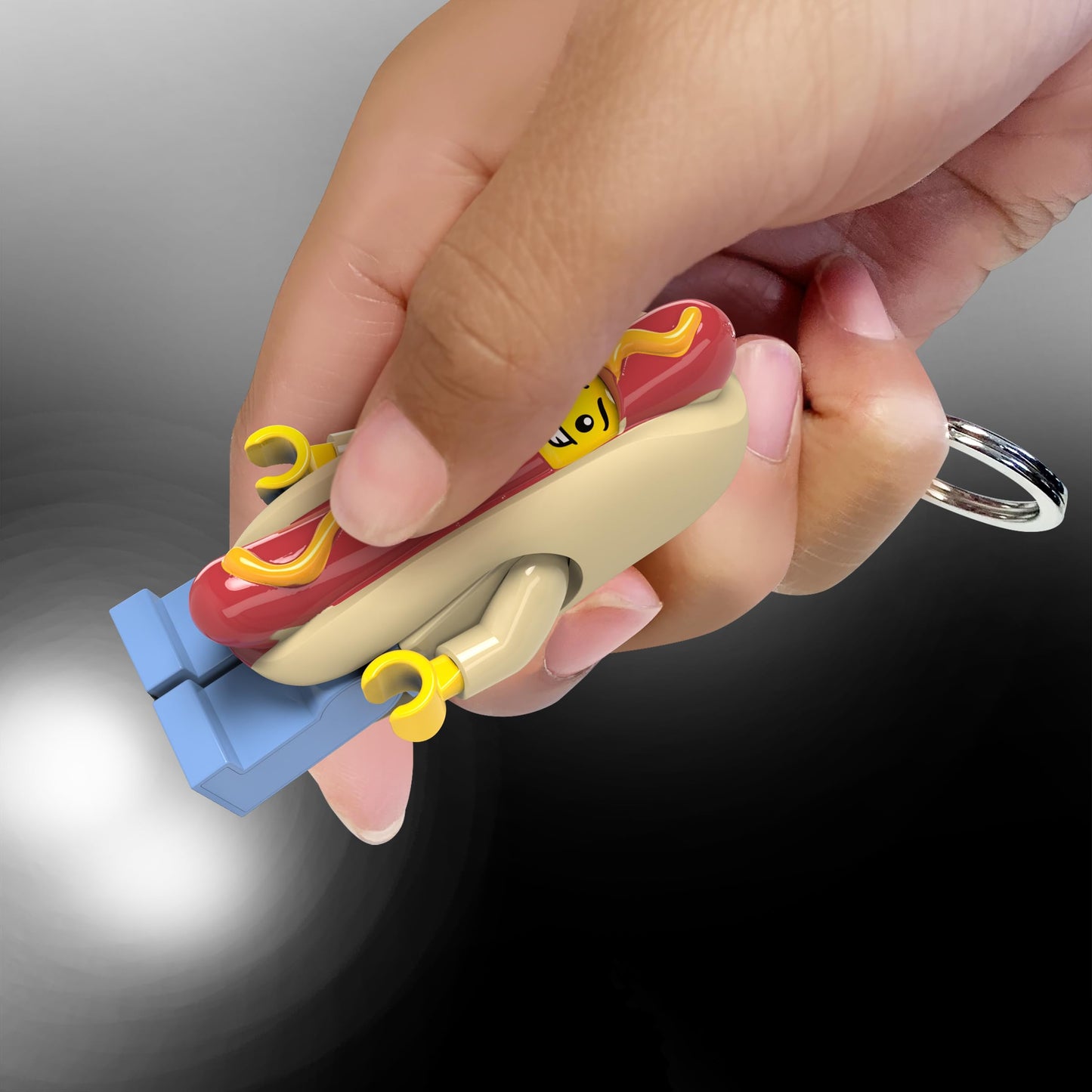 IQ LEGO Minifigures 3-Inch Keychain Light - Hot Dog Man KE119H