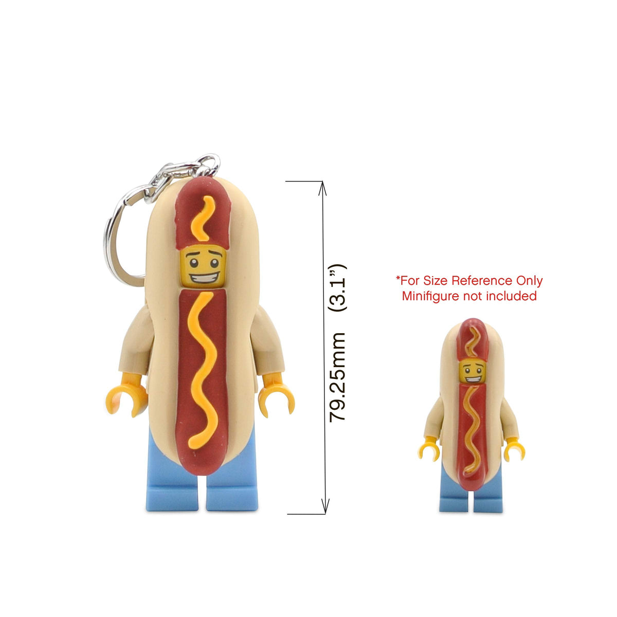 IQ LEGO Minifigures 3-Inch Keychain Light - Hot Dog Man KE119H