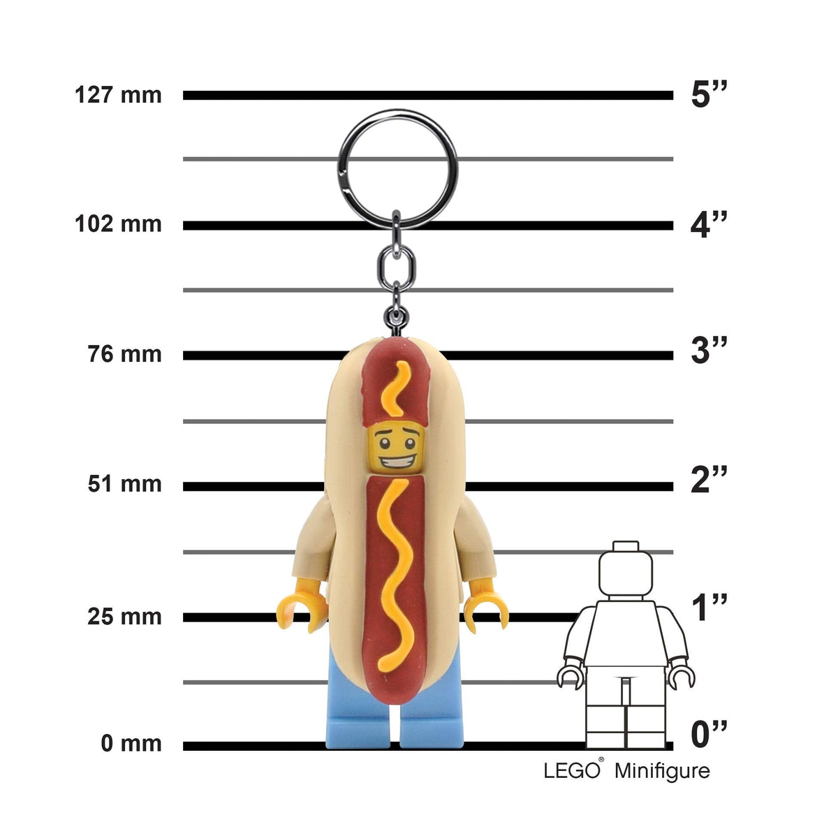 IQ LEGO Minifigures 3-Inch Keychain Light - Hot Dog Man KE119H