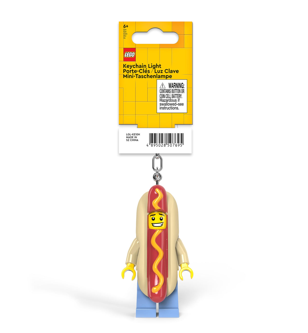 IQ LEGO Minifigures 3-Inch Keychain Light - Hot Dog Man KE119H