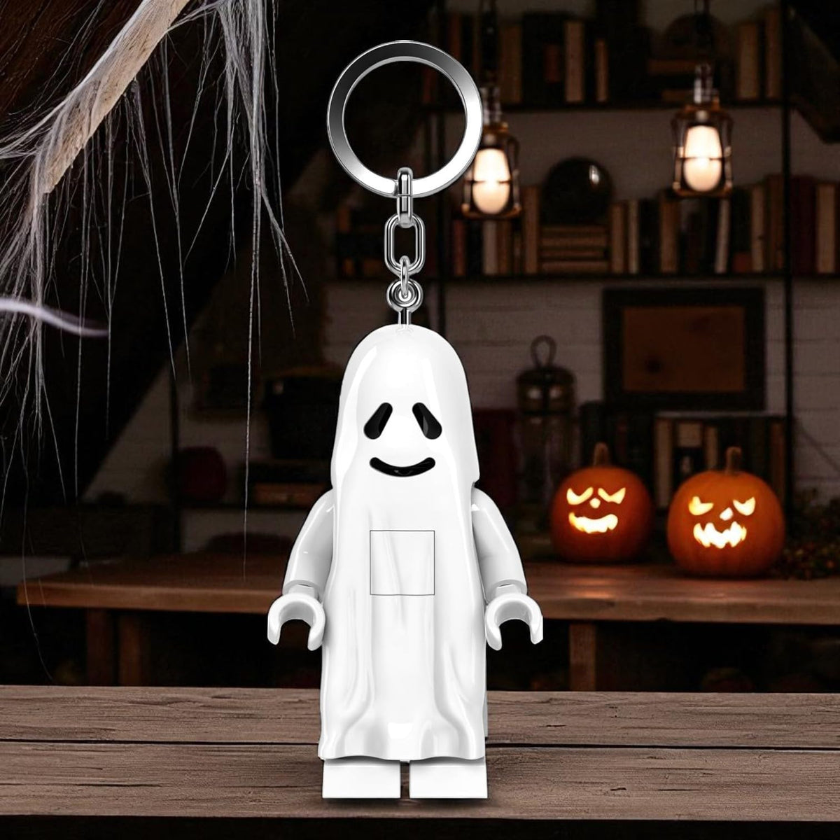 IQ LEGO Minifigures Ghost Keychain Light – Posable 3-inch LED Figure with Batteries Included