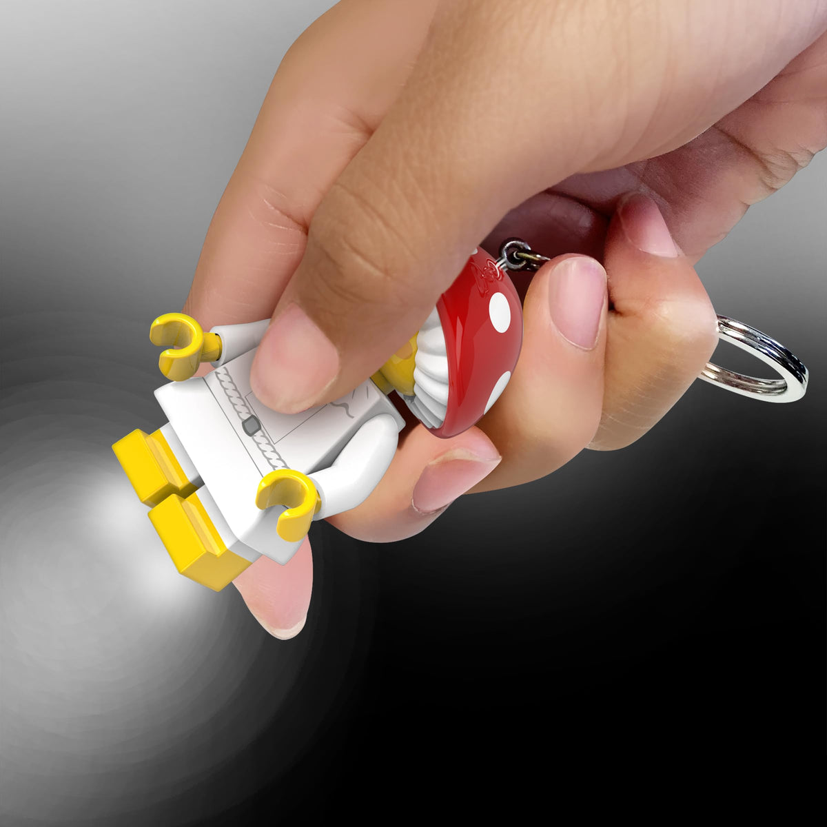 IQ LEGO Mushroom Sprite Keychain Light – 66mm Mini Figure with LED Feet (KE240H)