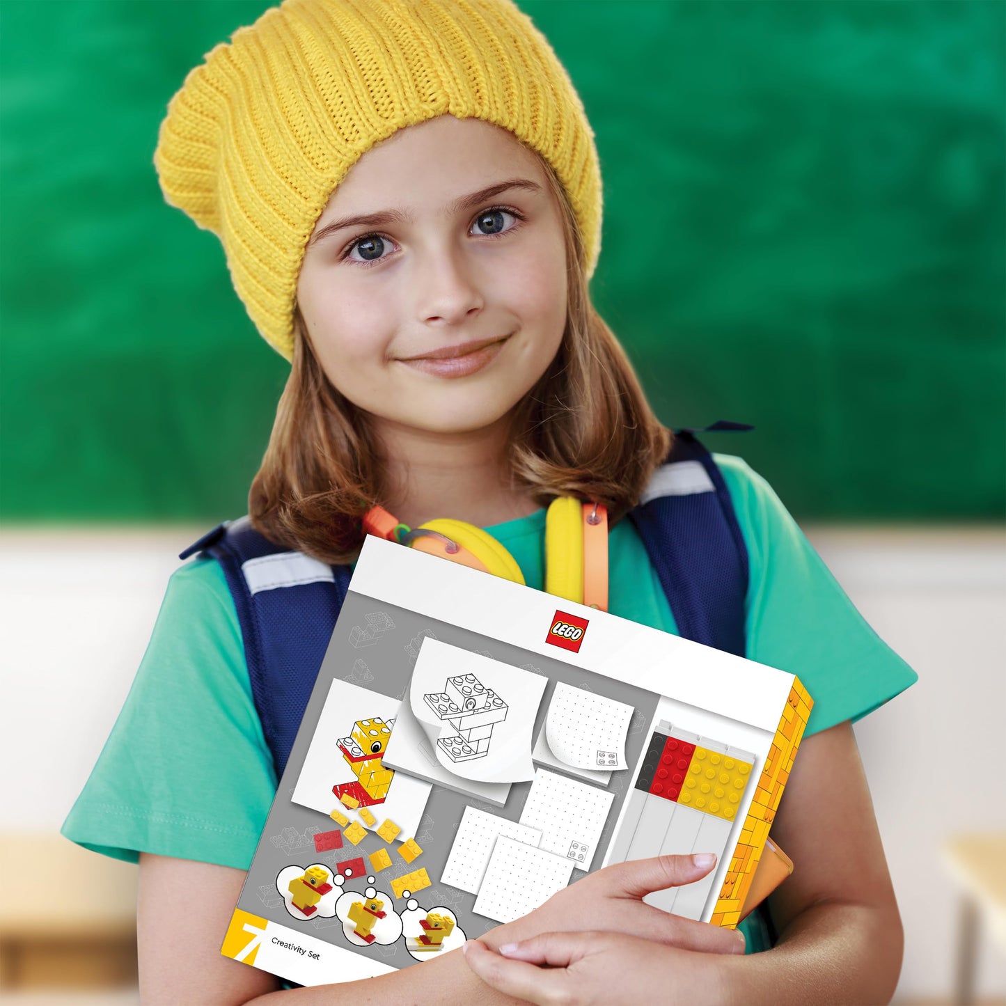 IQ Lego Stationery Creativity Set with Duck Build Toy – 2 Sticky Notes, Gel Pen, 3 Markers & 10-Piece Duck Build (53466)