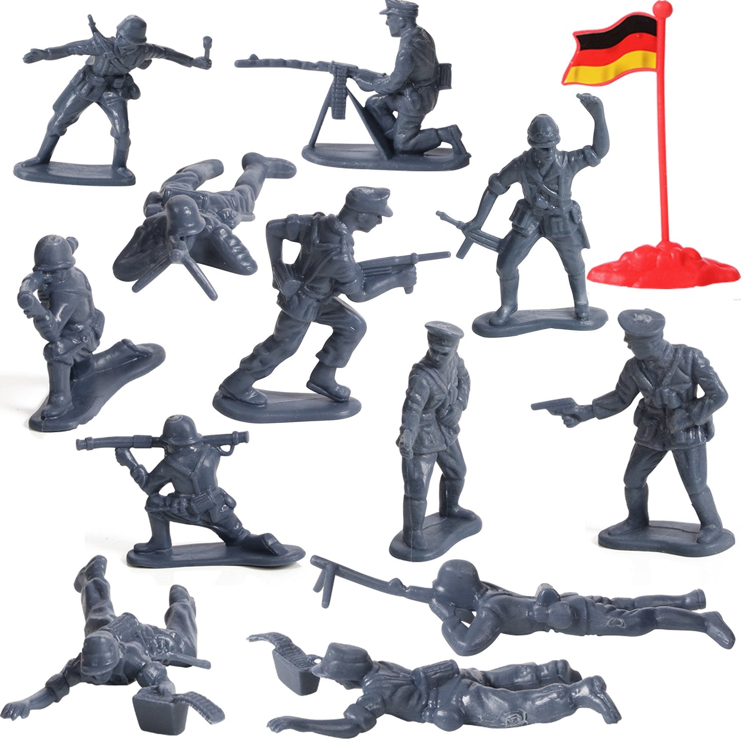 IQ Toys 300-Piece Military Base Set: 200 Soldiers & 100 Accessories in Storage Container