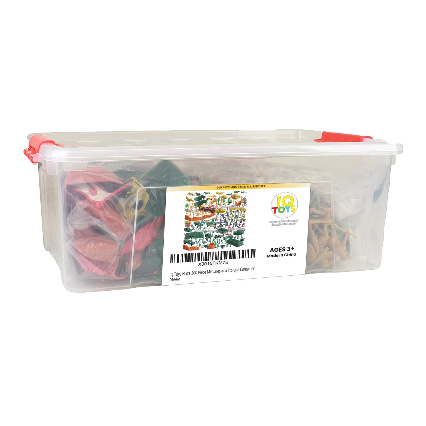 IQ Toys 300-Piece Military Base Set: 200 Soldiers & 100 Accessories in Storage Container