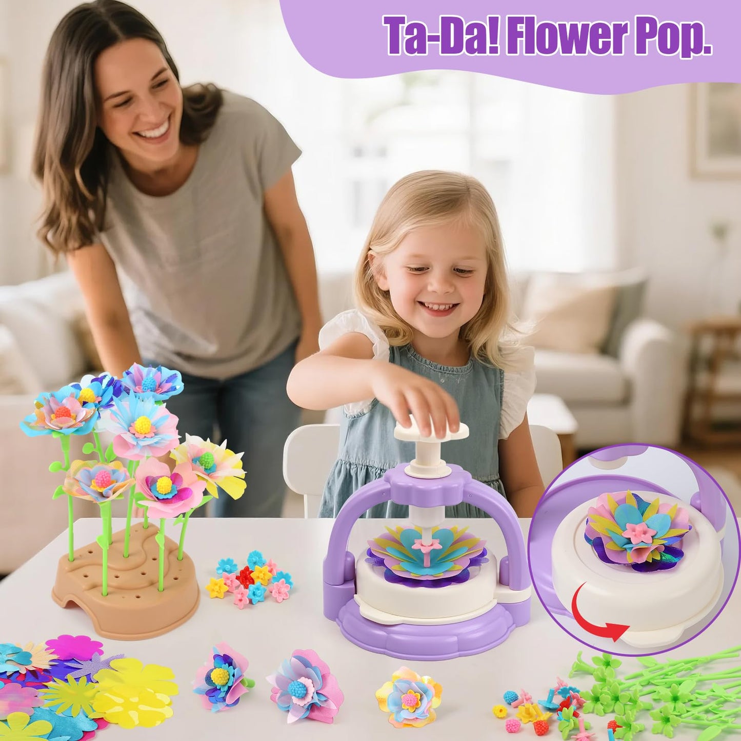 IQBOX Flower Making Kit for Kids 4-8 – DIY Bouquet, Headband & Bracelet