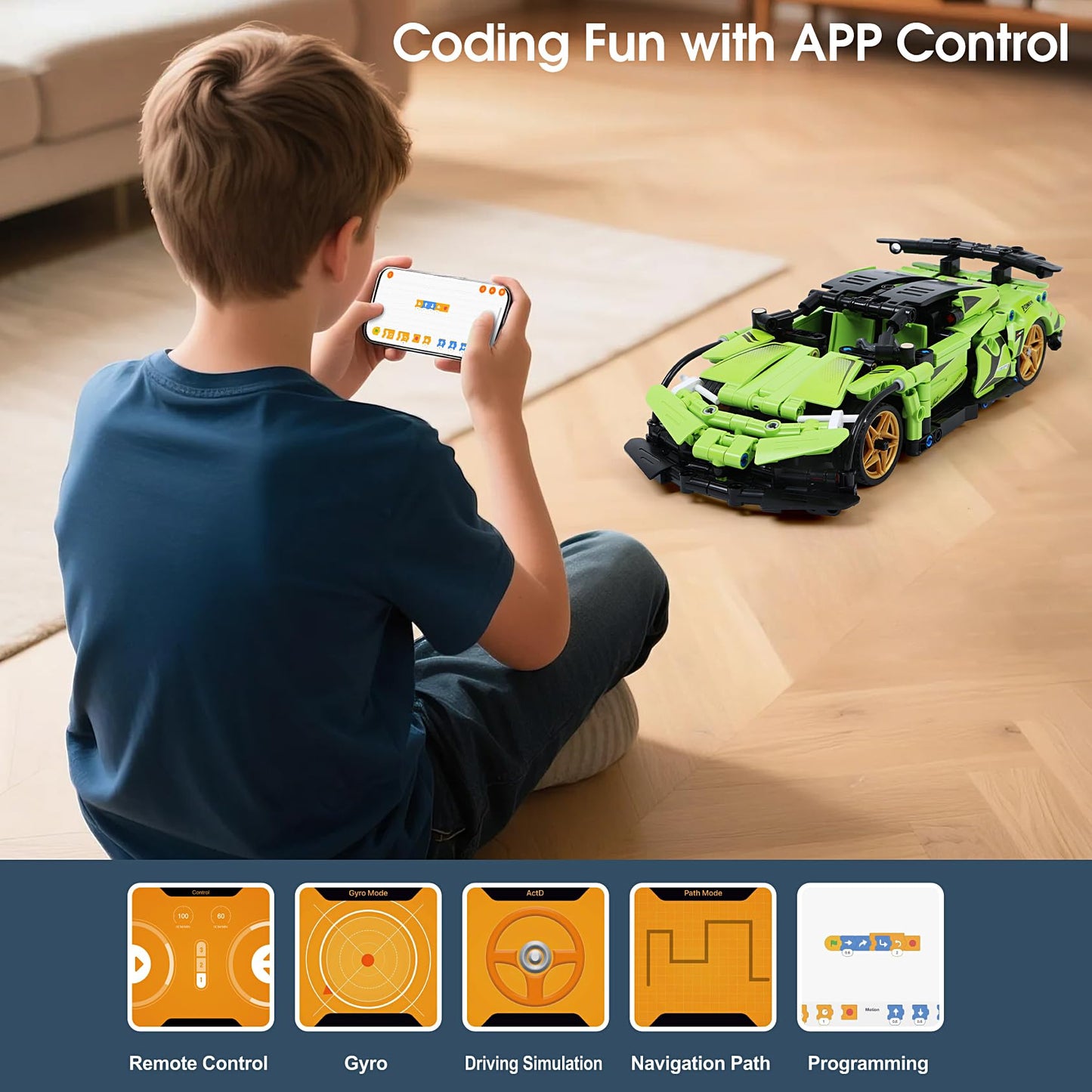 IQKidz 2-in-1 RC Race Car & Robot Building Kit for Kids (Ages 6-12+)