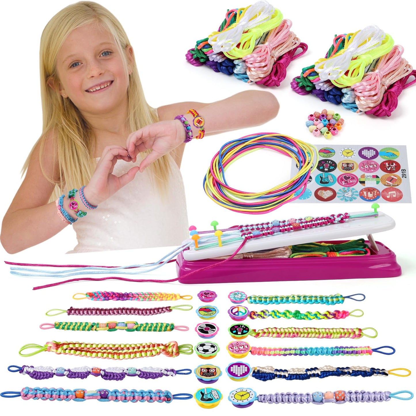IQKidz Friendship Bracelet Making Kit – Creative DIY Craft Toys for Girls 8-12