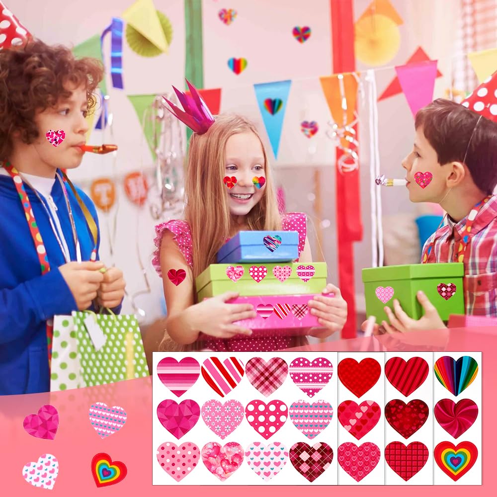 iRFKCIOW Valentine Stickers 32 Sheets – 384 Hearts for Gifts, Cards & Crafts